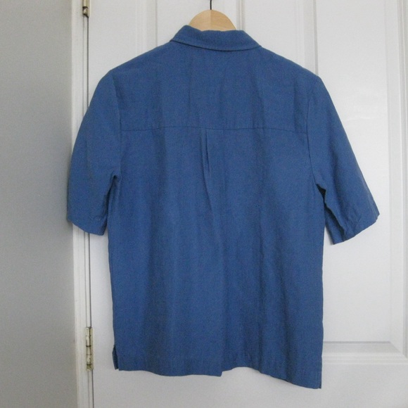 ZARA Retro Blue Short Sleeve Shirt - Picture 7 of 10